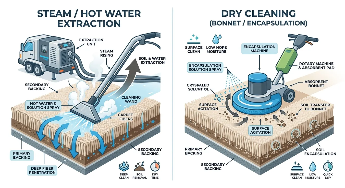 Steam Cleaning vs Dry Cleaning Carpet: Which Method Is Right for Your Home?